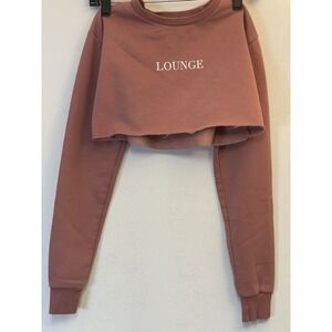 Lounge Crop Top Women's XS Pink Long Sleeve Crop athleisure Lifestyle Fit